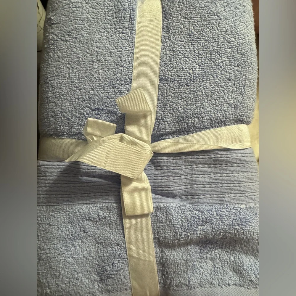Kapoor Home Blue/Gray/White Striped Bath Towel 6 Piece Set